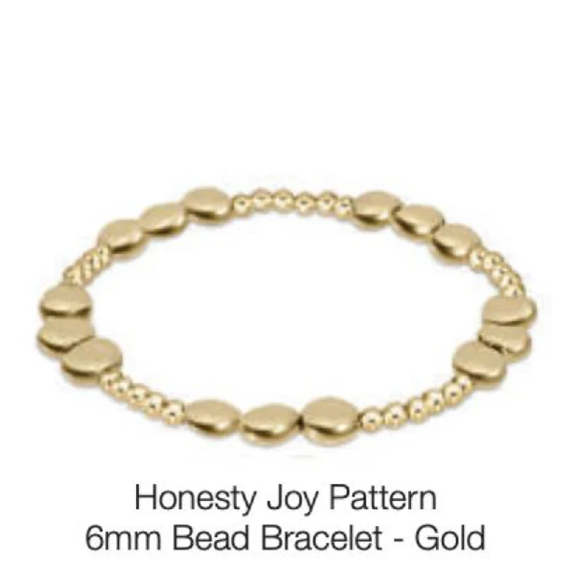 women silver plated bracelets -enewton 6.25" Honesty Joy Pattern 6mm Bead Bracelet - Gold