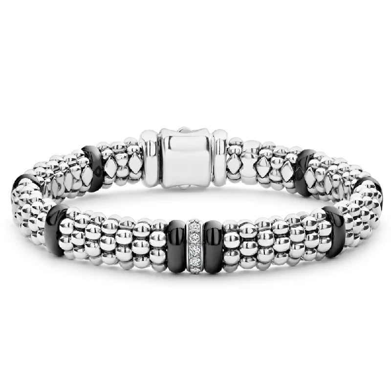 women pearl bracelets -Lagos Diamond Black Caviar Bracelet