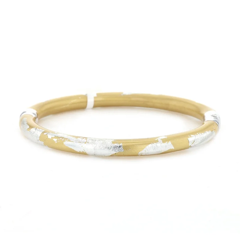 women stackable bangles -Silver & Gold Enamel Bangle Bracelet