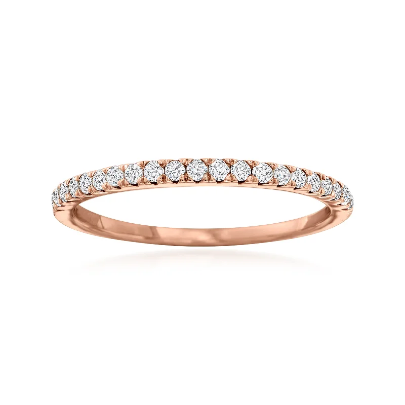 women diamond solitaire wedding rings -Ross-Simons Diamond Stackable Ring in 14kt Rose Gold