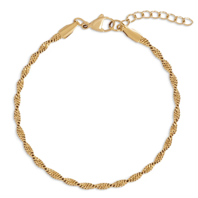 women minimalist bracelets -Pierce Twist Chain Bracelet