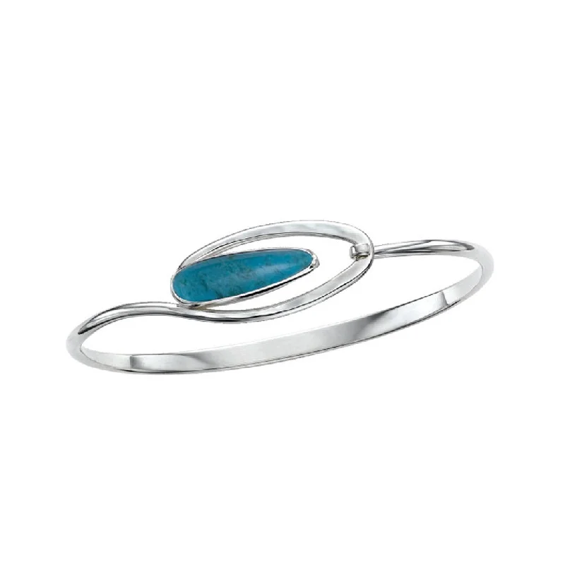 women silver bracelets -Turquoise Silver Bangle Bracelet