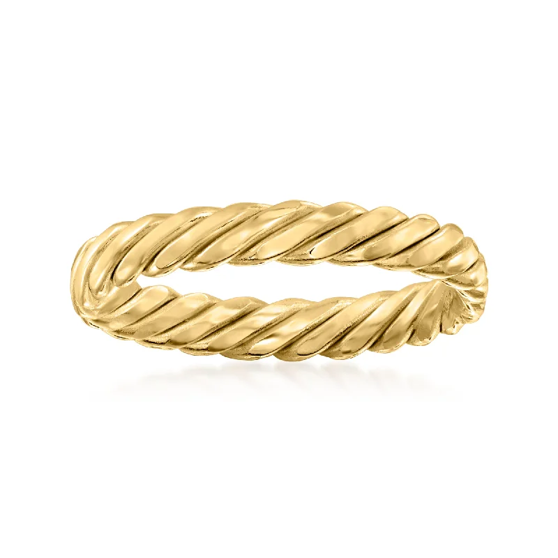 women mixed metal engagement rings -Ross-Simons 14kt Yellow Gold Twisted Ring