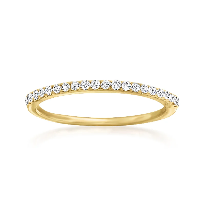 women romantic engagement rings -Ross-Simons Pave Diamond Ring in 14kt Yellow Gold