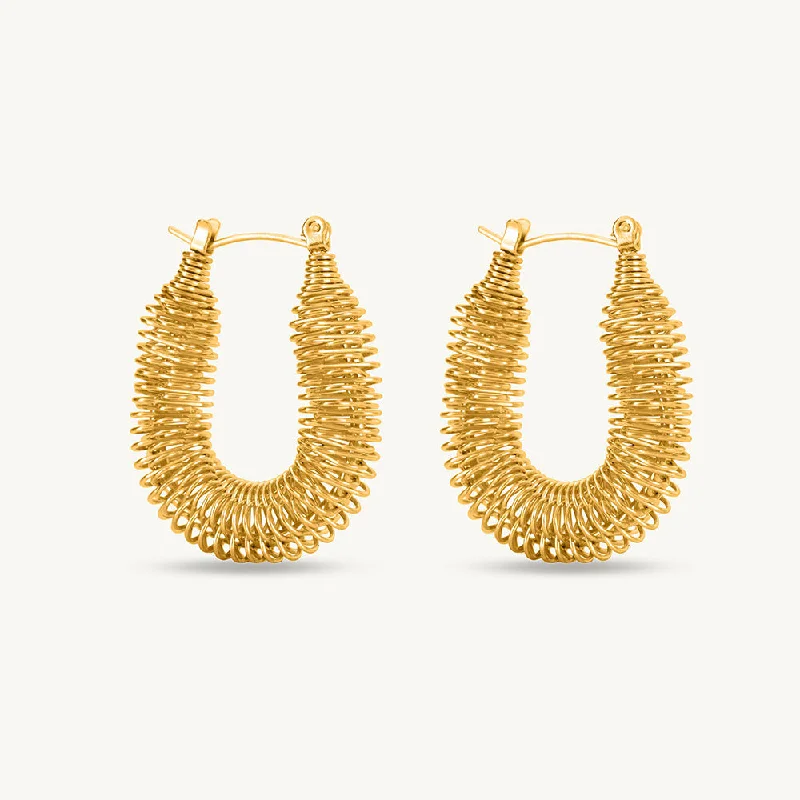 women minimalistic gold earrings -Slinky Spring Earrings