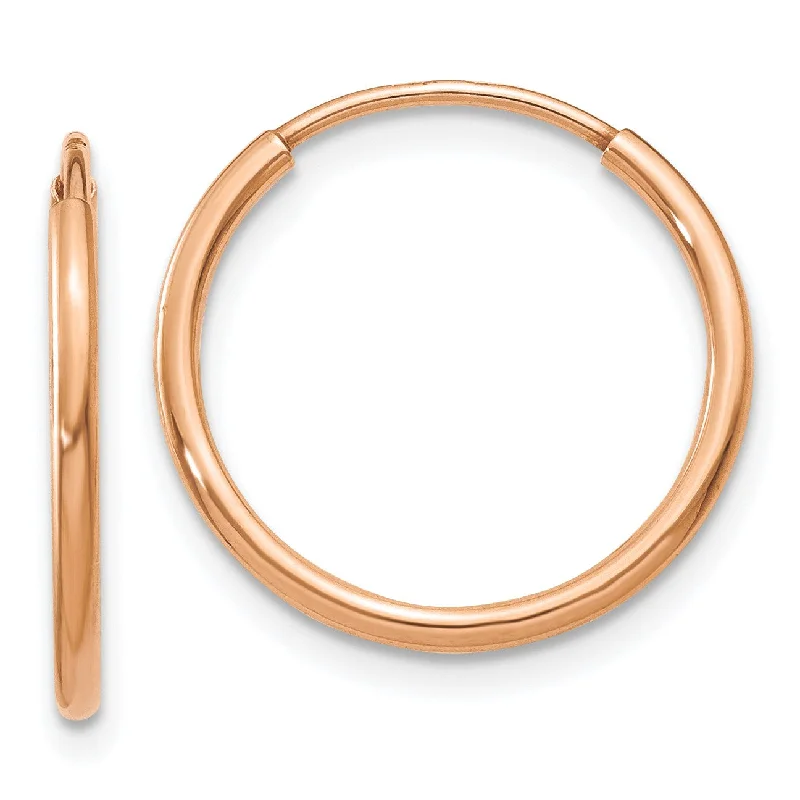 women eco-conscious earrings -14KT Rose Gold 16X1.2MM Hoop Earrings