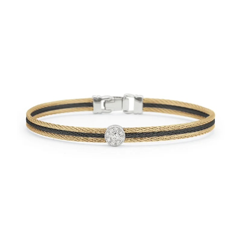 women bridal bracelets -0.08 ctw Diamond Cable Bangle Bracelet | 10267411