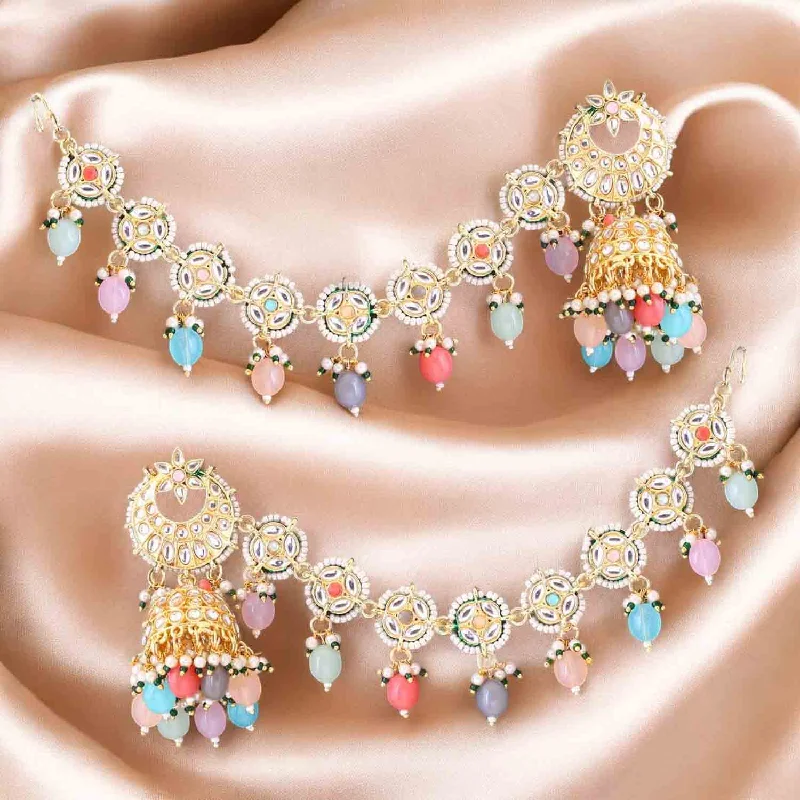 women clip-on earrings -Multicolor Keshini Sahara Jhumkis