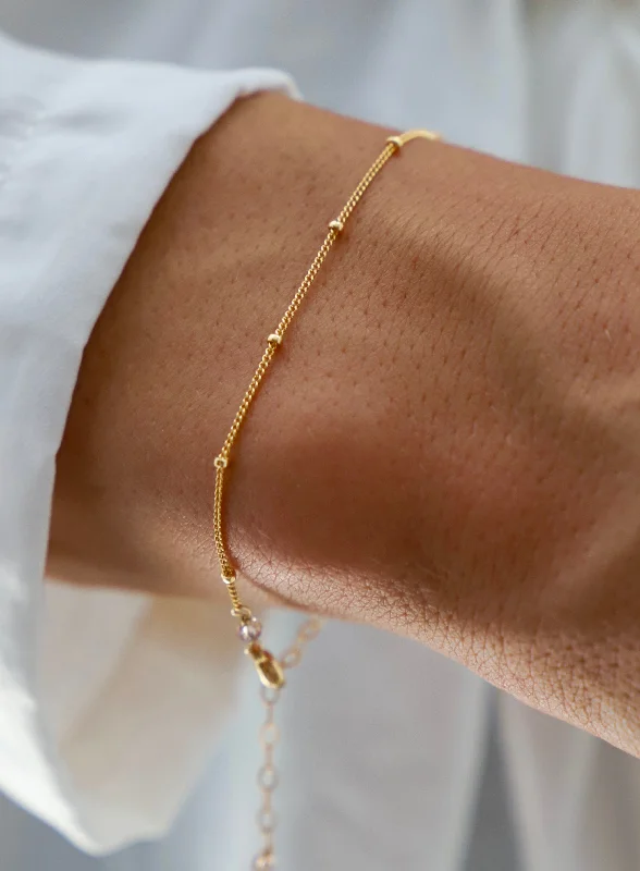 women statement bangles -DELICATE BALL CHAIN BRACELET