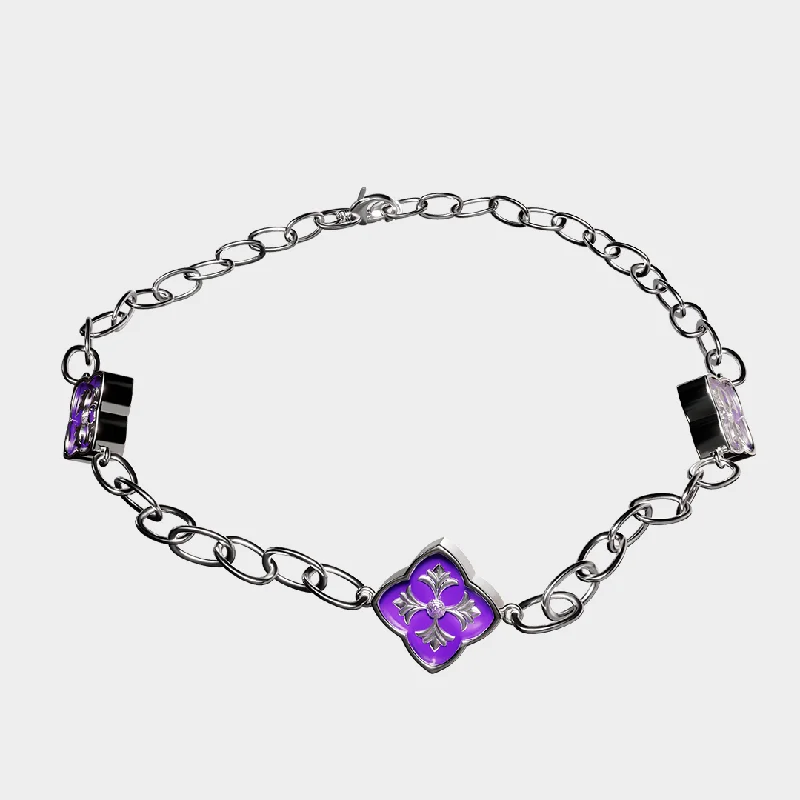 women chic choker necklaces -Pietà - Purple Necklace