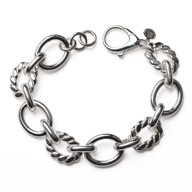 women gemstone bangles -Sterling Silver Link Bracelet