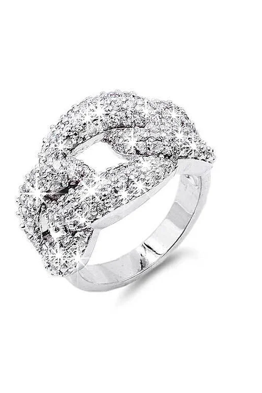 women antique rings -Kelys Rhodium Plated CZ Ring - Silver