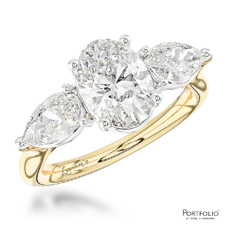 women stackable engagement rings -Three Stone 1.01ct F SI1 Diamond Yellow Gold/Platinum Ring