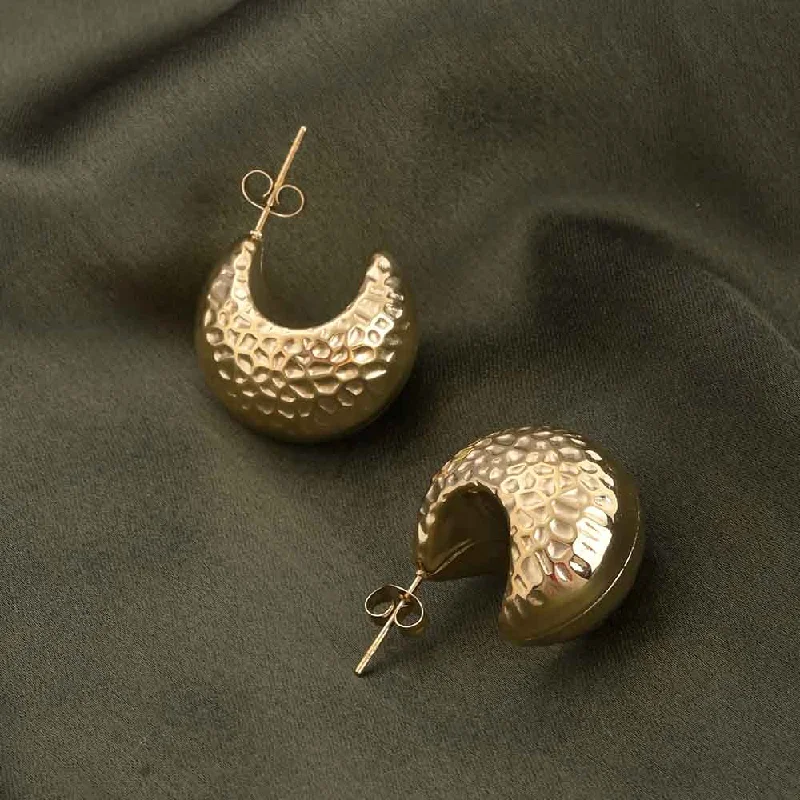 women sterling silver earrings -Hammered Dome Earrings