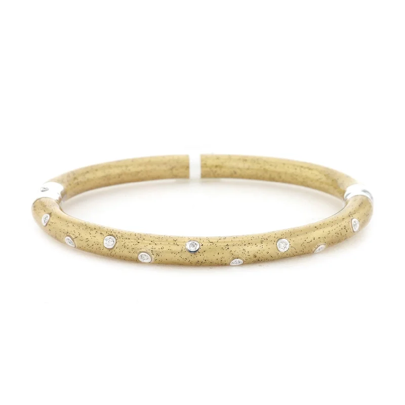 women modern bangles -0.12 ctw Diamond Enamel Bangle Bracelet