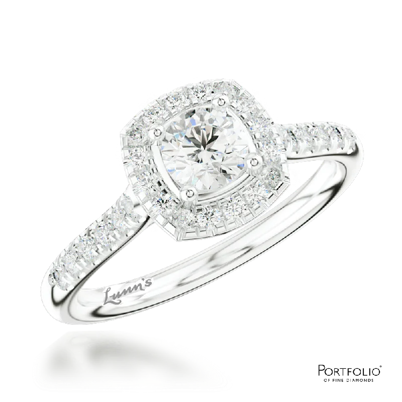 women luxury diamond rings -Cluster 0.20ct Diamond Platinum Ring