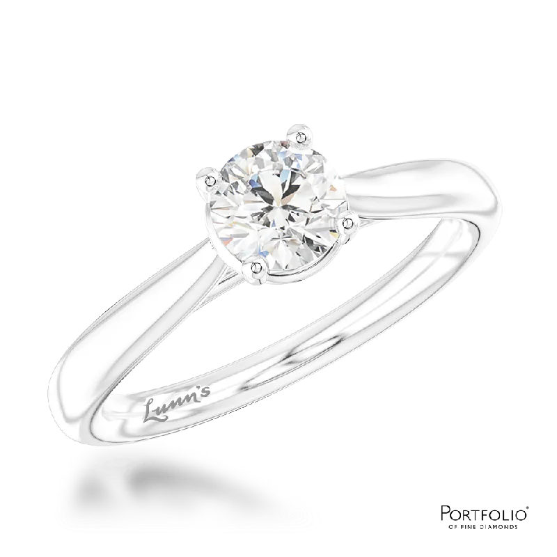 women matching rings -Solitaire 0.50ct F SI2 Diamond Platinum Ring