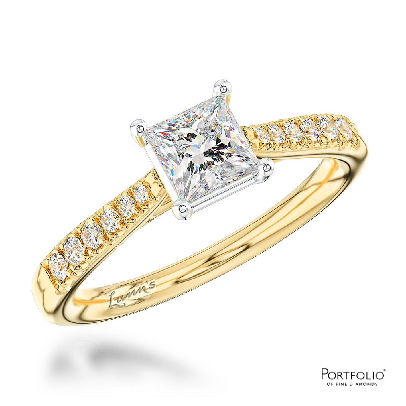 women eternity rings -Solitaire 0.60ct G VS2 Diamond Yellow Gold/Platinum Ring