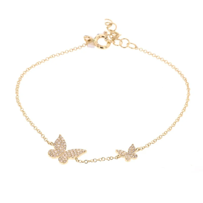 women gemstone bangles -0.18 ctw Diamond Butterfly Bracelet