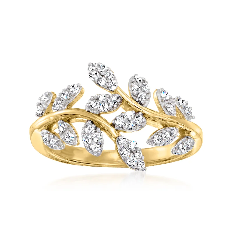 women alternative engagement rings -Ross-Simons Diamond Vine Ring in 18kt Gold Over Sterling