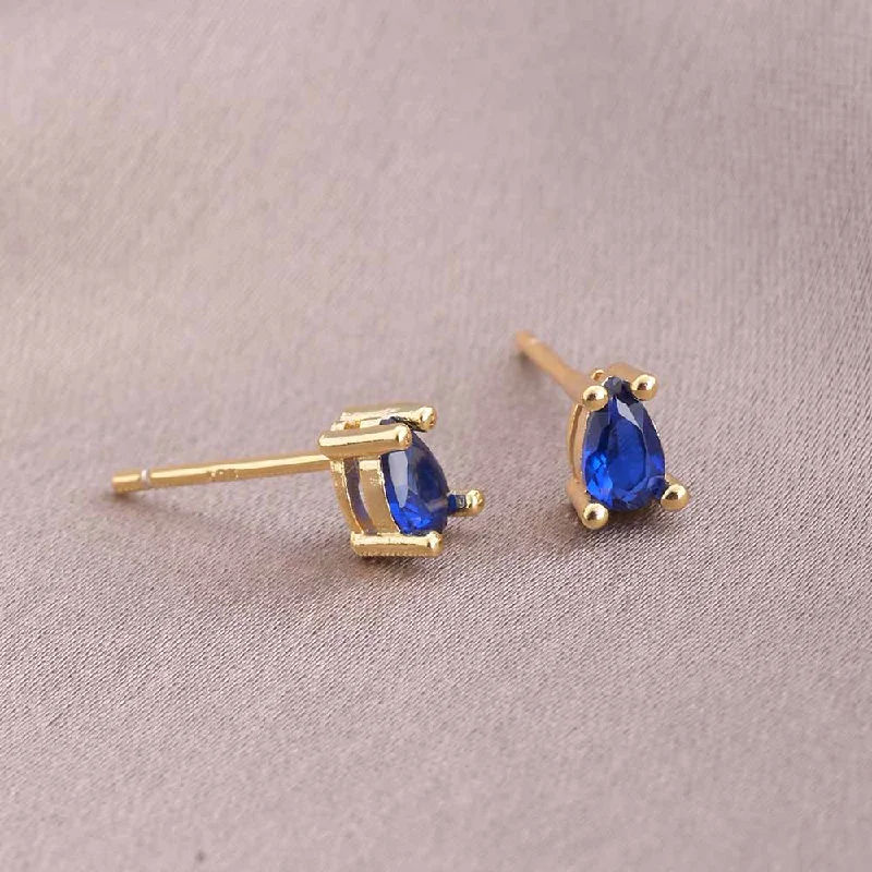 women high-end earrings -Stone Drop Stud Earrings