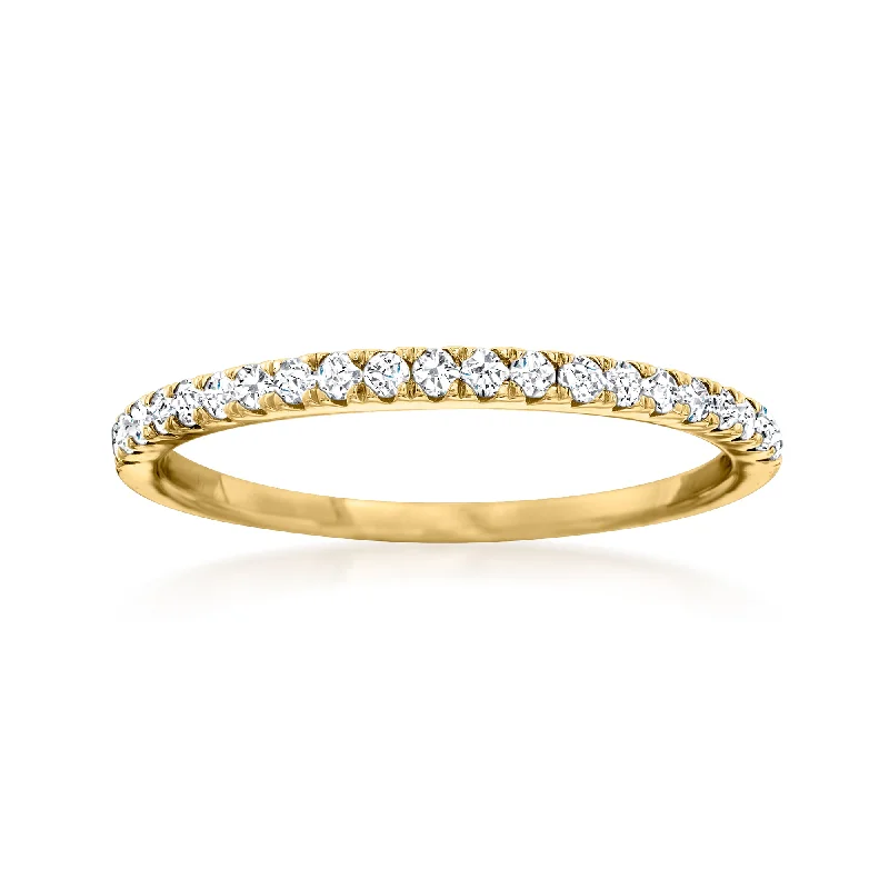 women luxury diamond rings -Ross-Simons Diamond Stackable Ring in 14kt Yellow Gold