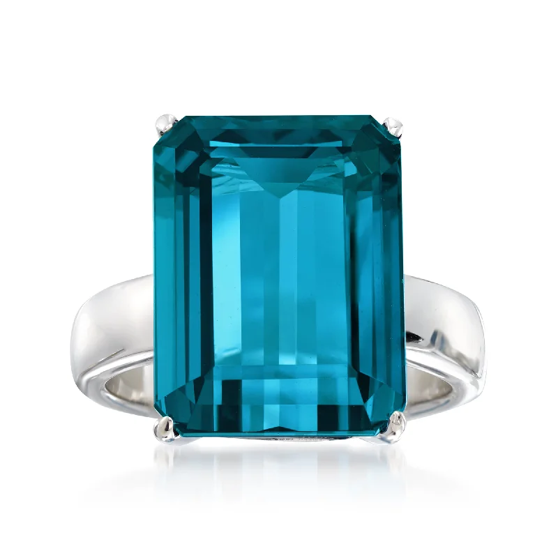 women vintage-inspired engagement rings -Ross-Simons London Blue Topaz Ring in Sterling Silver