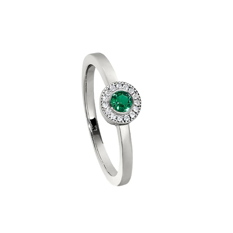 women gemstone rings -Birth Gems Emerald Ring